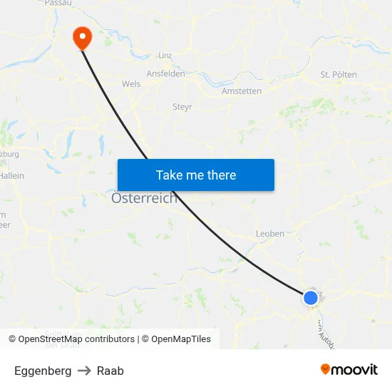 Eggenberg to Raab map