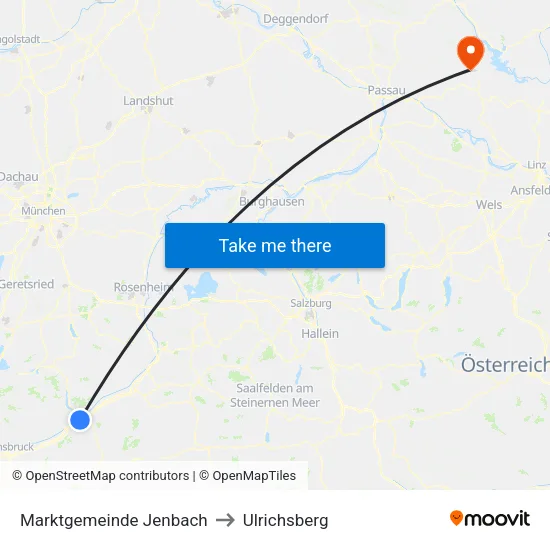 Marktgemeinde Jenbach to Ulrichsberg map