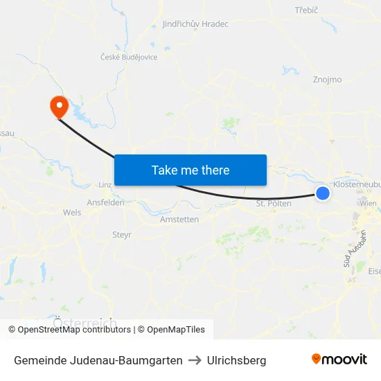 Gemeinde Judenau-Baumgarten to Ulrichsberg map