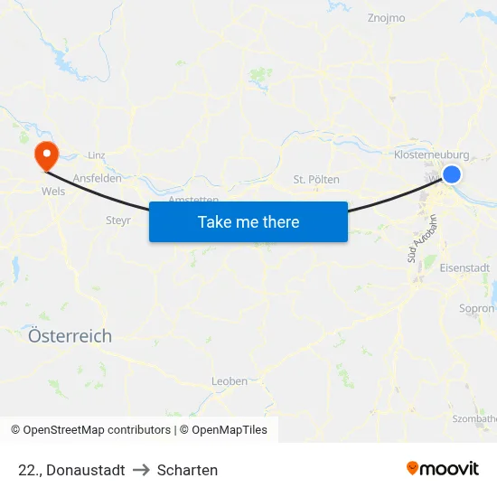 22., Donaustadt to Scharten map