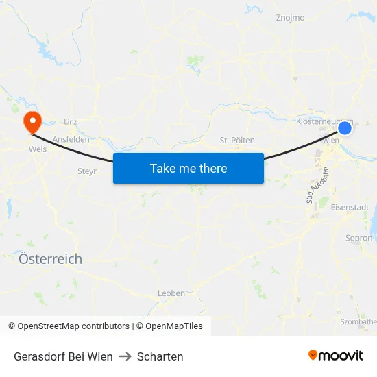 Gerasdorf Bei Wien to Scharten map