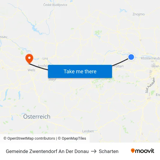 Gemeinde Zwentendorf An Der Donau to Scharten map