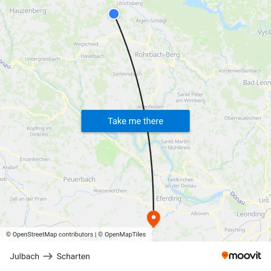 Julbach to Scharten map