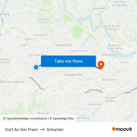 Dorf An Der Pram to Scharten map