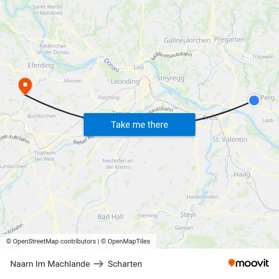 Naarn Im Machlande to Scharten map