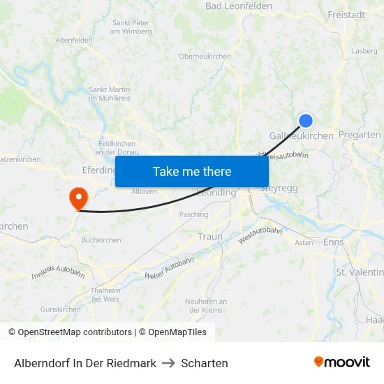 Alberndorf In Der Riedmark to Scharten map