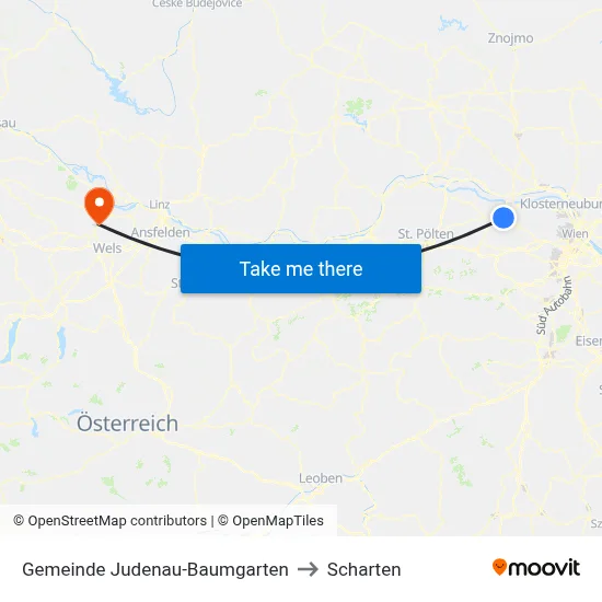 Gemeinde Judenau-Baumgarten to Scharten map