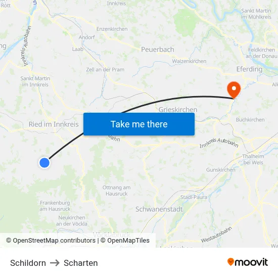 Schildorn to Scharten map