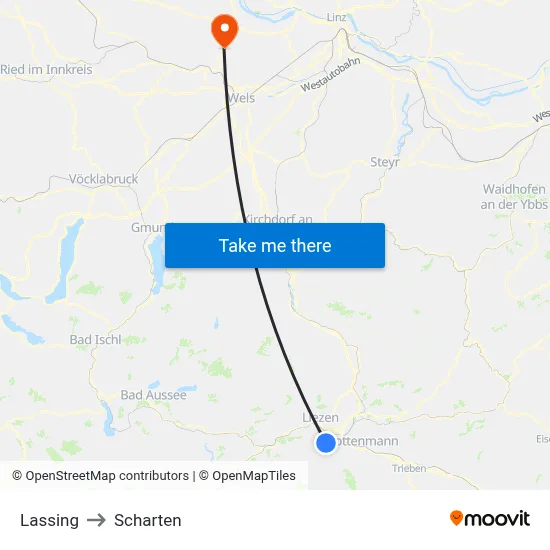 Lassing to Scharten map