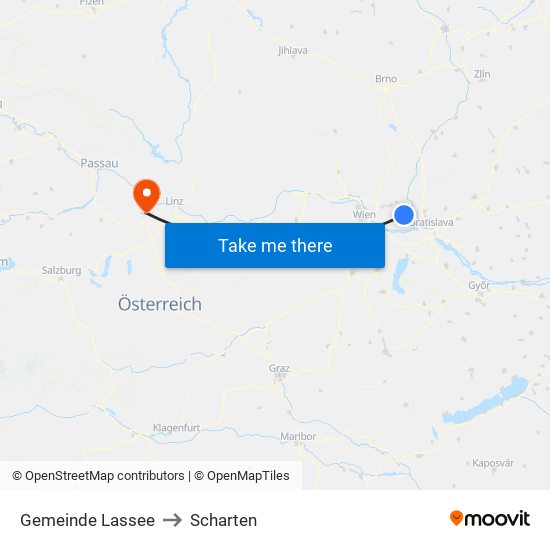Gemeinde Lassee to Scharten map