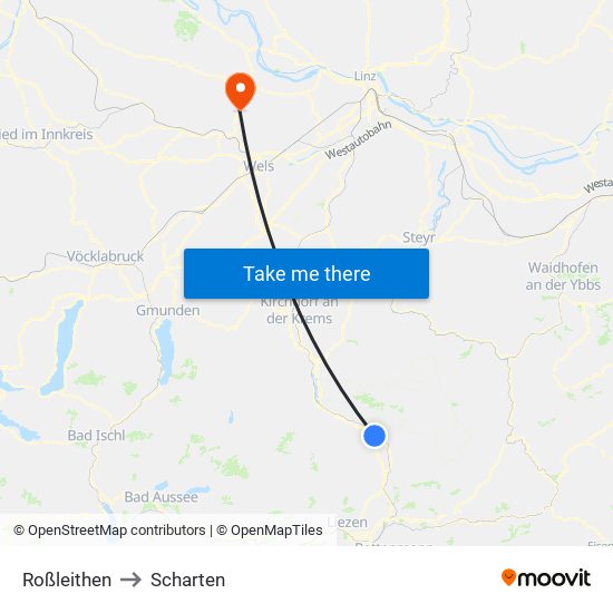 Roßleithen to Scharten map