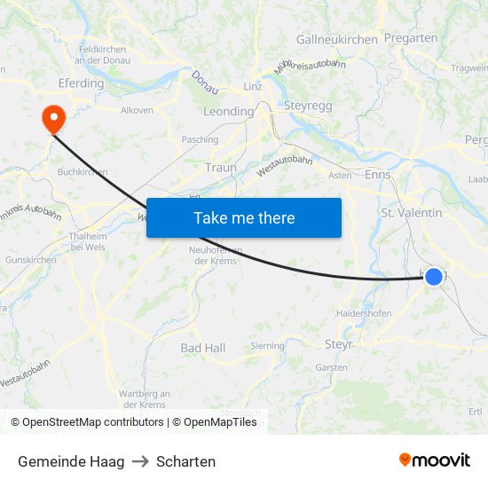 Gemeinde Haag to Scharten map