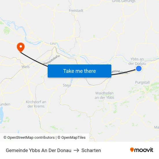 Gemeinde Ybbs An Der Donau to Scharten map