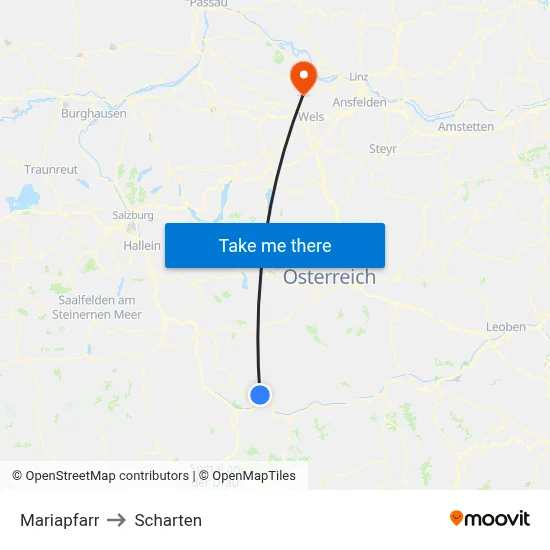 Mariapfarr to Scharten map