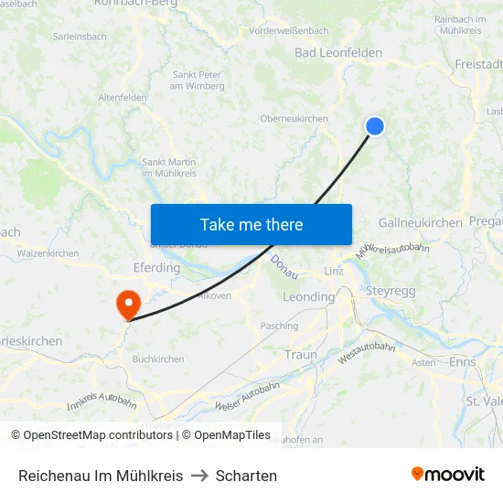Reichenau Im Mühlkreis to Scharten map
