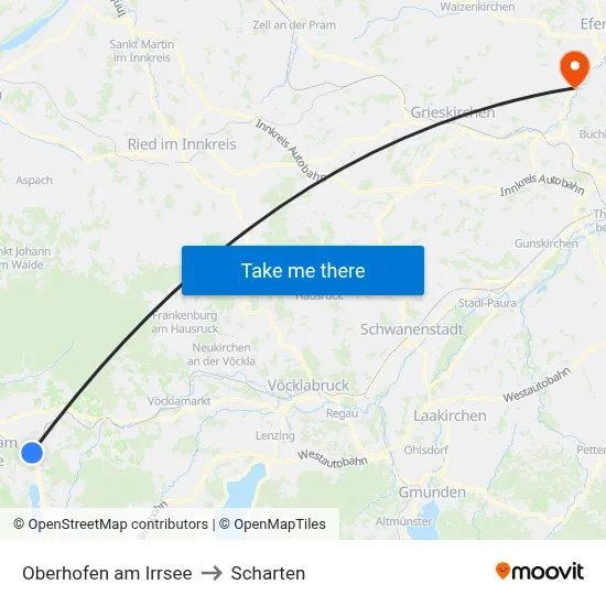 Oberhofen am Irrsee to Scharten map