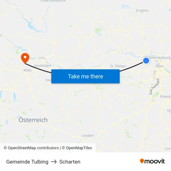 Gemeinde Tulbing to Scharten map