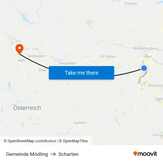Gemeinde Mödling to Scharten map