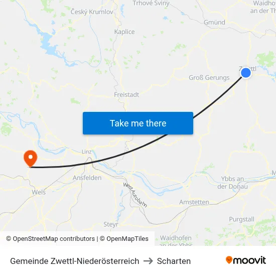 Gemeinde Zwettl-Niederösterreich to Scharten map