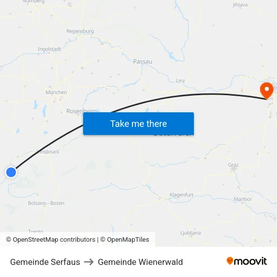 Gemeinde Serfaus to Gemeinde Wienerwald map