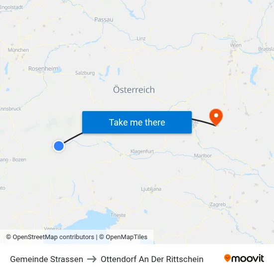 Gemeinde Strassen to Ottendorf An Der Rittschein map