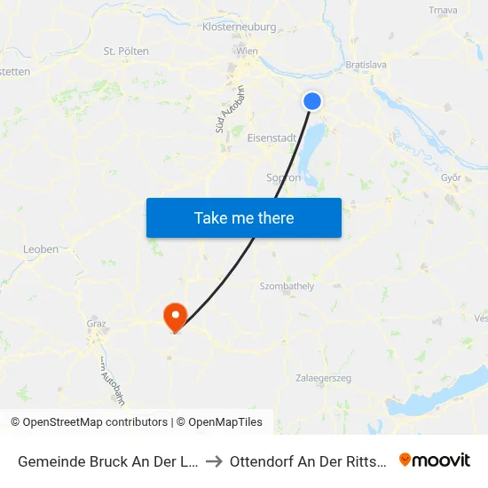 Gemeinde Bruck An Der Leitha to Ottendorf An Der Rittschein map
