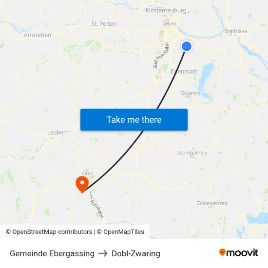 Gemeinde Ebergassing to Dobl-Zwaring map