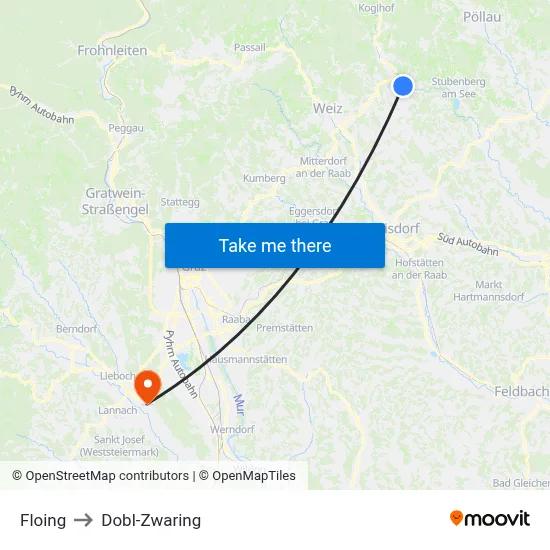 Floing to Dobl-Zwaring map