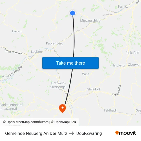 Gemeinde Neuberg An Der Mürz to Dobl-Zwaring map