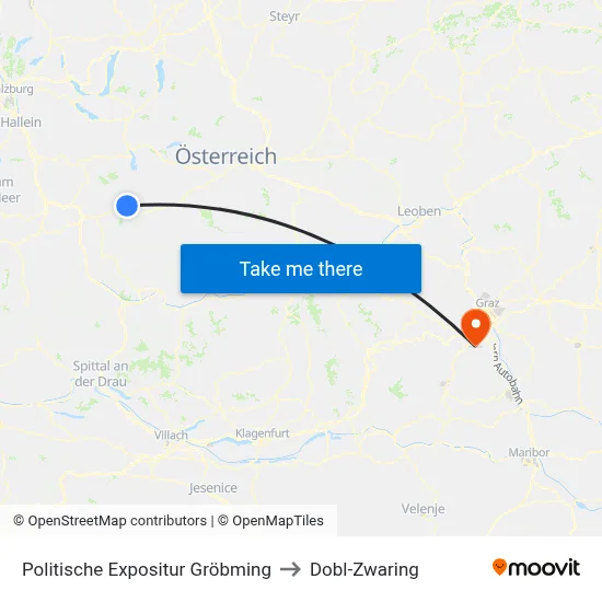 Politische Expositur Gröbming to Dobl-Zwaring map