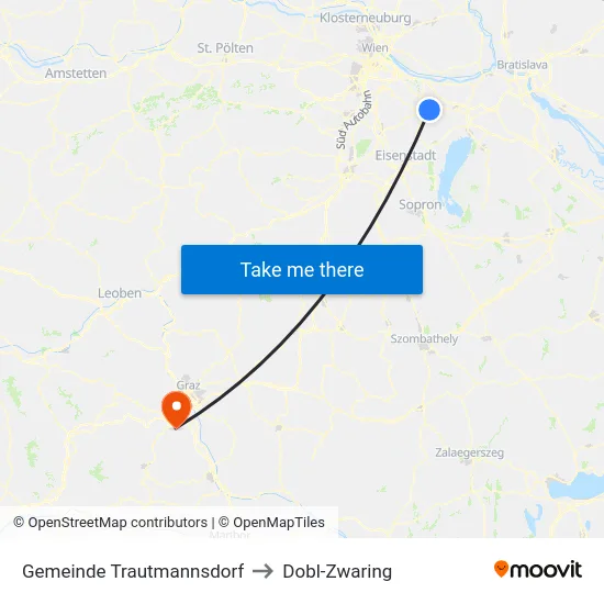 Gemeinde Trautmannsdorf to Dobl-Zwaring map
