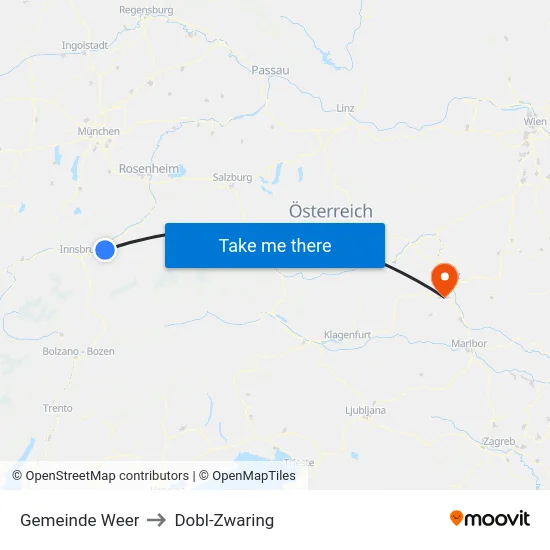 Gemeinde Weer to Dobl-Zwaring map