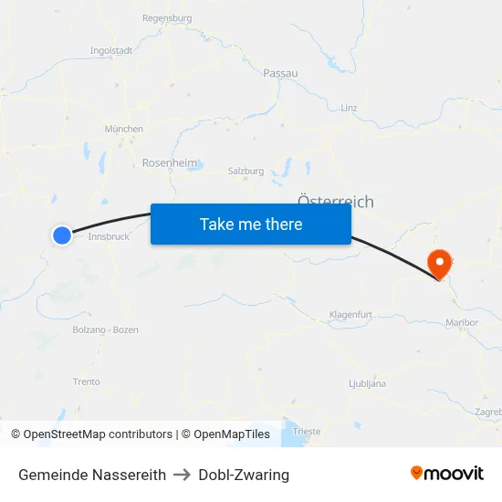 Gemeinde Nassereith to Dobl-Zwaring map