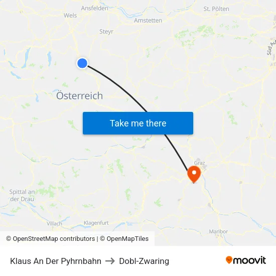 Klaus An Der Pyhrnbahn to Dobl-Zwaring map