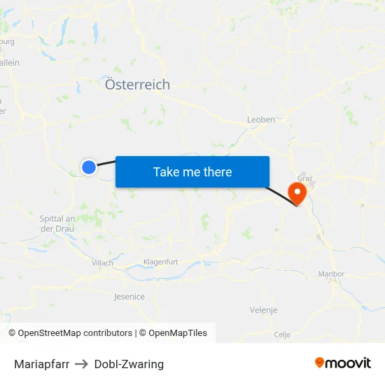 Mariapfarr to Dobl-Zwaring map