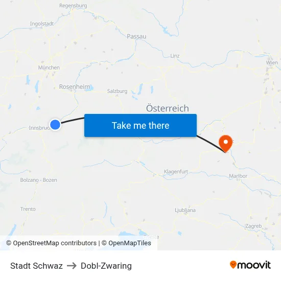 Stadt Schwaz to Dobl-Zwaring map