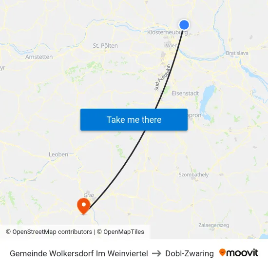 Gemeinde Wolkersdorf Im Weinviertel to Dobl-Zwaring map