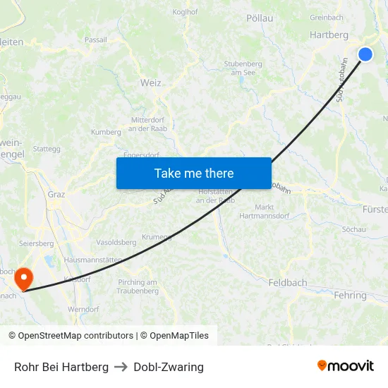 Rohr Bei Hartberg to Dobl-Zwaring map