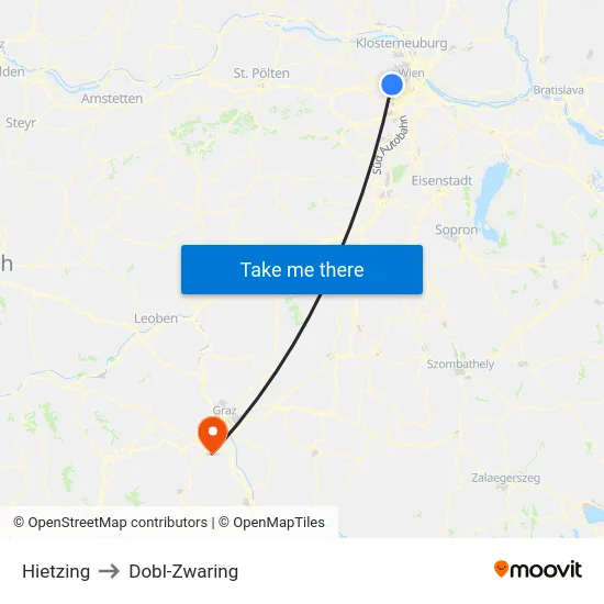 Hietzing to Dobl-Zwaring map