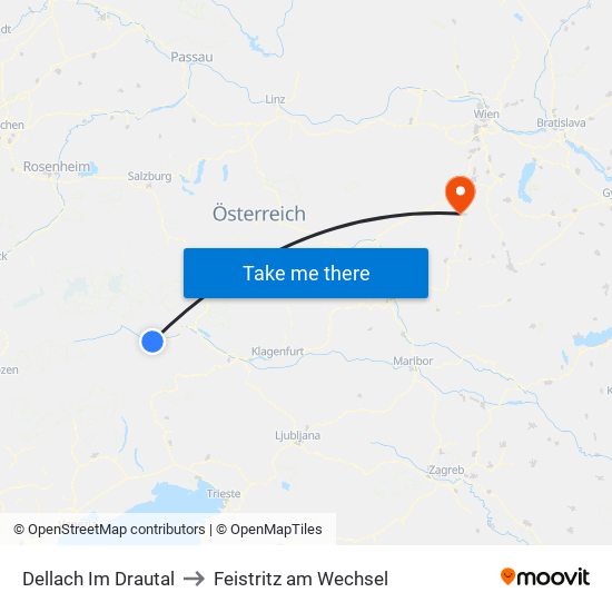 Dellach Im Drautal to Feistritz am Wechsel map