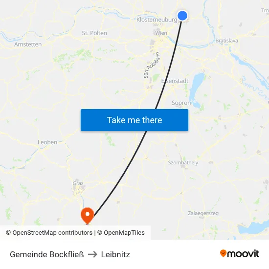 Gemeinde Bockfließ to Leibnitz map