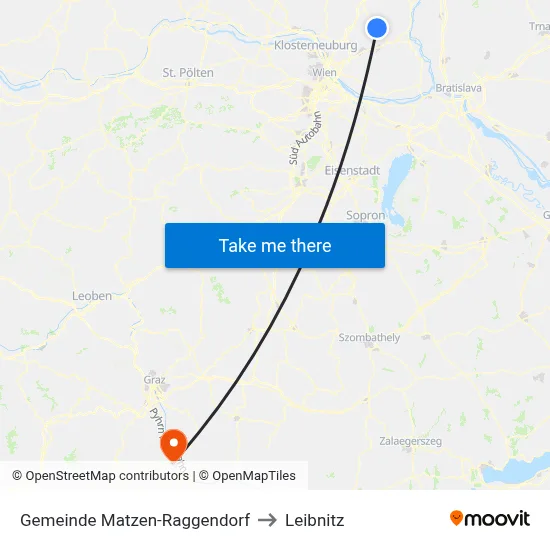 Gemeinde Matzen-Raggendorf to Leibnitz map