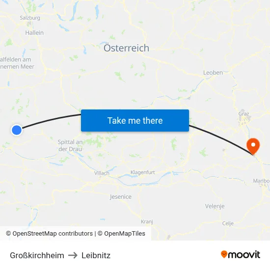 Großkirchheim to Leibnitz map