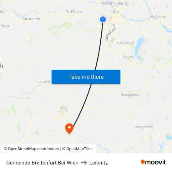 Gemeinde Breitenfurt Bei Wien to Leibnitz map