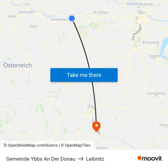 Gemeinde Ybbs An Der Donau to Leibnitz map