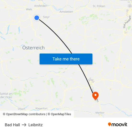 Bad Hall to Leibnitz map