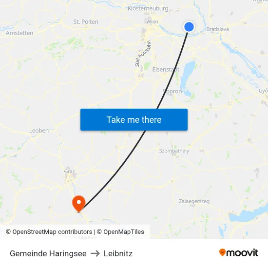 Gemeinde Haringsee to Leibnitz map