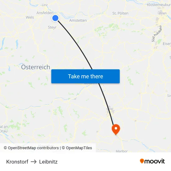 Kronstorf to Leibnitz map
