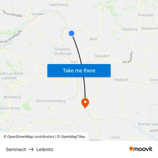 Semriach to Leibnitz map