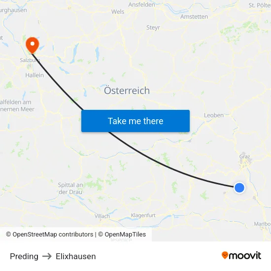 Preding to Elixhausen map